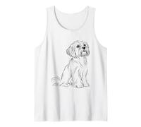 Encantador diseño de Arte de línea Shih Tzu Camiseta sin Mangas