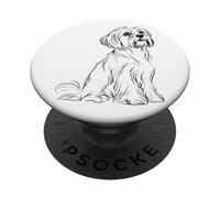 Encantador diseño de Arte de línea Shih Tzu PopSockets PopGrip Adhesivo