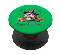 Encantador Erizo de Halloween en diseño de Sombrero de Bruja PopSockets PopGrip Adhesivo