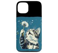 Encantador gato con diente de león para un toque caprichoso Carcasa para iPhone 13