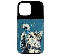 Encantador gato con diente de león para un toque caprichoso Carcasa para iPhone 13 Pro Max