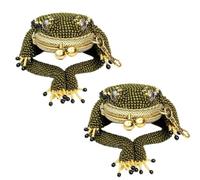 Encantador Monedero con Forma de Rana, Mini Estuche con Cierre de Boquilla (Tipo Beso), Adorable Colgante de Rana con Cuentas, contenedor Creativo para Monedas, Auriculares y Anillos (2pcs)