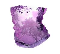 Encantador pañuelo estampado de flores de color caqui púrpura y bosque y puentes rurales, diadema, toalla para hombres y mujeres, máscara deportiva multifuncional