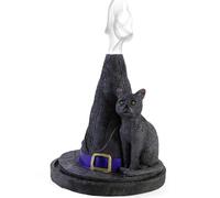 Encantador Sombrero de Bruja Negro con diseño de Gato, Soporte de Cono de Incienso, 11,5 cm x 10,5 cm (1 Unidad), diseño Llamativo, potenciador de Ambiente hogar y la Oficina