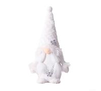 Encantador sombrero puntiagudo blanco de 11 pulgadas, muñeca gnomo decorativa sin rostro para mesas y decoración de temporada (B)