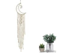 Encantador tapiz de macramé para pared, atrapasueños con decoración de luna, decoración bohemia y estética para almas creativas.