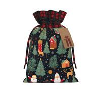 Encantadora bolsa de regalo de Navidad con ciervo de Papá Noel, bolsa de regalo de yute festiva, para tus necesidades de envoltura navideña