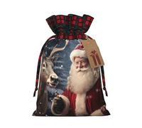 Encantadora bolsa de regalo de Navidad de Papá Noel, bolsa de regalo de yute festiva, para tus necesidades de envoltura navideña