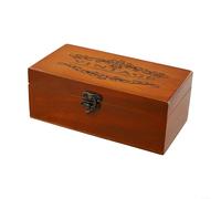 Encantadora caja de almacenamiento de madera retro para coleccionables, diseño con cerradura para almacenamiento seguro de objetos de valor (S)