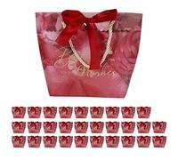Encantadora caja de bolsa de dulces pequeña portátil para decoración de regalos, suministros para fiestas y eventos, recuerdos de boda 30PCS(Vino rojo)