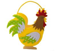 Encantadora cesta de fieltro ecológica con diseño de conejo, para que los niños disfruten de la caza de huevos con amplio espacio de almacenamiento (amarillo)