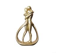 Encantadora figura de resina para pareja, decoración abstracta para el hogar, perfecta para simbolizar el amor y el compromiso (dorado)