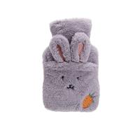 Encantadora funda para botella de agua caliente de felpa Shiba Inu con doble calentamiento de agua inyectado a mano, diseño desmontable y lavable a máquina (D, talla única)