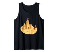 Encantadora Huella De Playa Castillo De Arena Vacaciones Camiseta sin Mangas