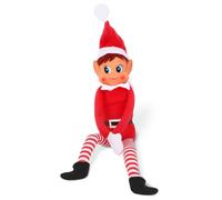 Encantadora niña elfa roja de Cuerpo Largo con Cara de Vinilo con Sombrero - 30 cm (1 Unidad) - Juguete de Peluche decoración navideña y Regalo
