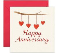 Encantadora tarjeta de aniversario para pareja, regalo de feliz aniversario, diseño sincero, para pareja o ser querido, interior en blanco con sobre