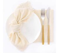 Encantadoras 6 servilletas de algodón para bodas y reuniones elevan tu configuración de comedor (beige)