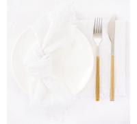 Encantadoras 6 servilletas de algodón para bodas y reuniones elevan tu configuración de comedor (blanco)