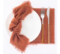 Encantadoras 6 servilletas de algodón para bodas y reuniones, elevan tu configuración de comedor (naranja)
