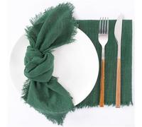 Encantadoras 6 servilletas de algodón para bodas y reuniones elevan tu configuración de comedor (verde)