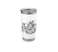 Encantadores bebés ángeles con diseño de querubín, diseño angelical Vaso térmico de acero inoxidable de doble pared