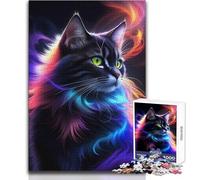 Encantadores Rompecabezas de fantasía de Gato Negro para Adolescentes, 1000 Piezas, solución de Problemas, educación, diversión, Maravilloso Regalo reflexivo, tamaño 38x26cm