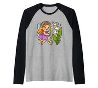 Encantamiento de Hadas caprichoso Flor Linda Camiseta Manga Raglan