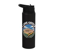 Encantamiento escénico del Partenón I Love Greece Stainless Steel Insulated Water Bottle