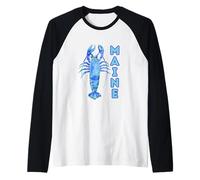 Encanto costero del océano con langosta azul de Maine Camiseta Manga Raglan