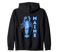 Encanto costero del océano con langosta azul de Maine Sudadera con Capucha