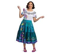 Encanto Costumes, disfraz oficial de Disney Encanto Mirabel y Dolores Deluxe para adultos, Mirabel, (12-14)