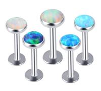 Encanto de la joyería penetrante del cuerpo para las mujeres y niñas y 1 unids hombres mujeres falso ópalo labio anillo de la oreja del pendiente de la vid prisionera joyería penetrante del cuerpo