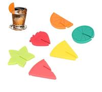 Encanto para copa de vino - Etiquetas de Identificación para Copas de Cóctel de Silicona | 6 Piezas Identificadores de Flauta de Champán en Forma de Fruta, Etiquetas de Vidrio para Fiesta, María