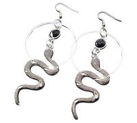Encanto, Serpiente, Círculo Pendientes de Piedra Negra-Regalo Gótico de Serpiente-Círculo Gótico Diosa Bruja-Declaración Oscura