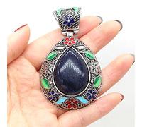 Encantos de concha de ágata de cristal de piedra natural Joyería bohemia vintage para collar de bricolaje,Piedra de arena azul