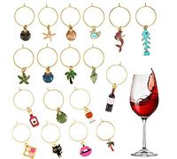 Encantos de copa de vino de temática oceánica,Marcador de Copas de Vino para Fiesta de Bebida Decoración de Botellas de Vidrio Marcadores de Copa de Vino Etiquetas de Identificación