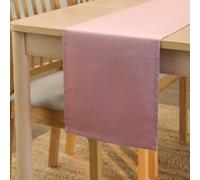 Encasa Camino de Mesa Tamaño 32x240 cm | Tela de Lona de Algodón | Color Sólido Color de Malva | Lavable a Máquina y Duradero