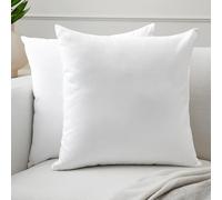 Encasa Conjuntos de Almohadas de algodón de algodón de 2 I 24x24 in (60x60 cm) - Blanco I No Insertar I Plain Square Cubas de Almohadas I Lavable | Solamente para Uso en Interiores