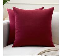 Encasa Conjuntos de Almohadas de algodón de algodón de 2 I 24x24 in (60x60 cm) - Rico Granate I No Insertar I Plain Square Cubas de Almohadas I Lavable | Solamente para Uso en Interiores