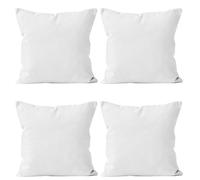 Encasa Conjuntos de Almohadas de algodón de algodón de 4 I 16x16 in (40x40 cm) - Blanco I No Insertar I Plain Square Cubas de Almohadas I Lavable | Solamente para Uso en Interiores