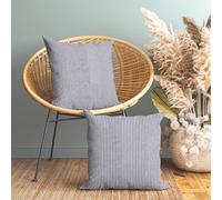 Encasa Homes Fundas de Almohada 2 Piezas (40x40 cm) - Marcando Azul Marino - Lona de algodón Suave sin Color Rectangular Funda de cojín Decorativo Colorido para la decoración del hogar