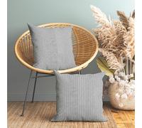 Encasa Homes Fundas de Almohada 2 Piezas (45x45 cm) - Ticking Negro - Lona de algodón Suave sin Color Rectangular Funda de cojín Decorativo Colorido para la decoración del hogar