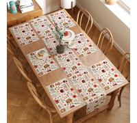 Encasa Homes Juego de Comedor (6 manteles Individuales en + 1 Corredor de Mesa) | Café exprés | Jacquard Tejido | Diseños Modernos, Uso en casa, cafeterías, restaurantes y hoteles - Lavable a máquina