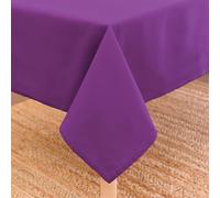 Encasa Mantel Medidas 140x180 cm | Tela de Lona de algodón | Color sólido Púrpura Intenso | Mantel de Comedor para decoración - Lavable a máquina