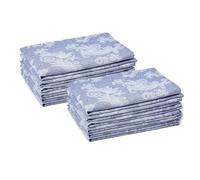 Encasa Servilletas de Mesa de Comedor Conjunto de 12 I Tamaño 45x45 cm I Floral Azul Impresión de Estilo Jacquard En Algodón Casero I Colores Rápidos, Lavable a Máquina