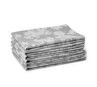 Encasa Servilletas de Mesa de Comedor Conjunto de 6 I Tamaño 45x45 cm I Floral Gris Impresión de Estilo Jacquard En Algodón Casero I Colores Rápidos, Lavable a Máquina