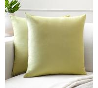 Encasa XO Conjuntos de Almohadas de algodón de algodón de 2 I 24x24 in (60 x 60 cm) - Verde Salvia I No Insertar I Plain Square Cubas de Almohadas I Lavable | para Uso en Interiores