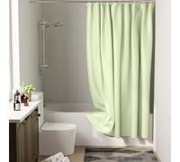 Encasa XO Cortina de Ducha| Impermeable a Prueba de Moho y Resistente al Moho| Menta Poliéster Cortinas De Baño Lavables De con 10 Ganchos| Fácil instalación| de Secado rápido| 180x200 cm