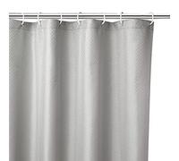 Encasa XO Cortina de Ducha| Impermeable a Prueba de Moho y Resistente al Moho| ZZ Gris Claro Poliéster Cortinas De Baño Lavables De con 10 Ganchos| Fácil instalación| de Secado rápido| 180x180 cm