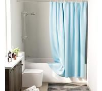 Encasa XO Cortina de Ducha| Impermeable a Prueba de Moho y Resistente al Moho| ZZ Gris Claro Poliéster Cortinas De Baño Lavables De con 10 Ganchos| Fácil instalación| de Secado rápido| 180x200 cm